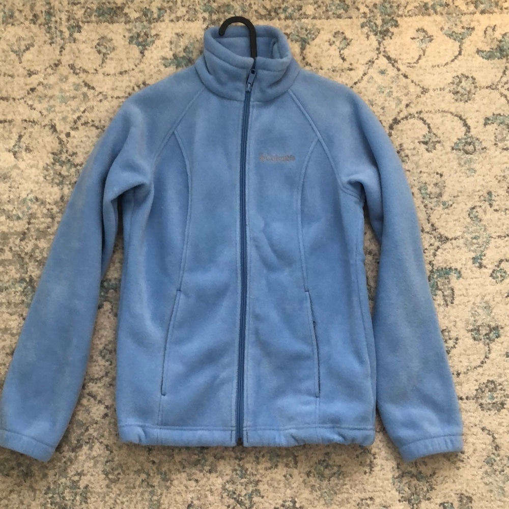 Columbia blue fuzzy zip up!